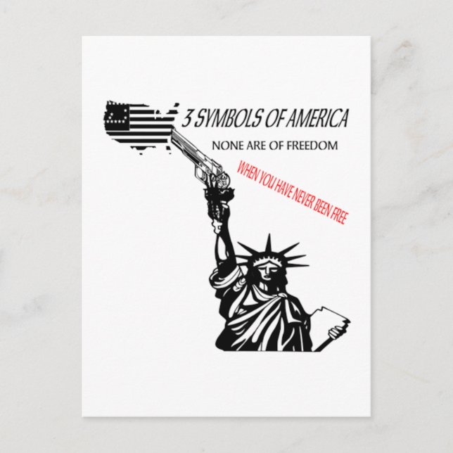 Postal 3 símbolos blanco (Anverso)