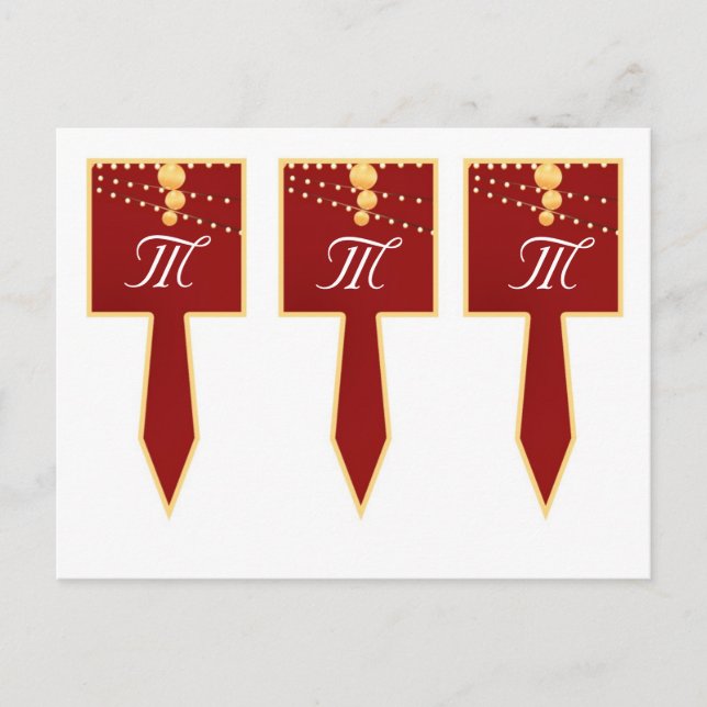 Postal 3 tazas escoge linternas de papel en chino rojo (Anverso)