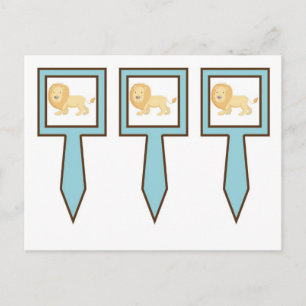 Postal 3 Torta de copa escoge león de la selva azul