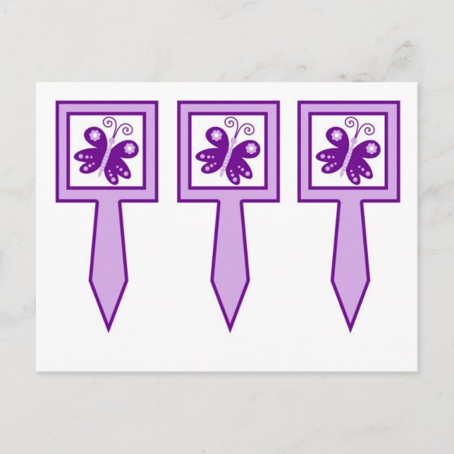 Postal 3 Torta de copa escoge mariposa de primavera morad (Anverso)