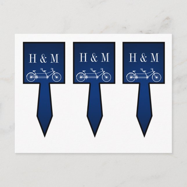 Postal 3 Torta de copa escoge una bicicleta doble azul de (Anverso)