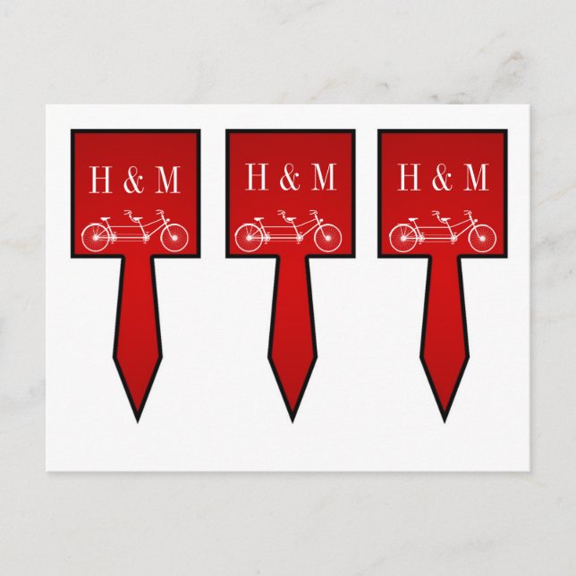 Postal 3 Torta de copa escoge una bicicleta doble roja cr (Anverso)