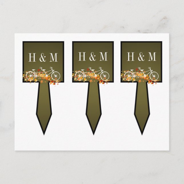 Postal 3 Torta de Copa Picar Whimsical Brown Caer Bicicle (Anverso)