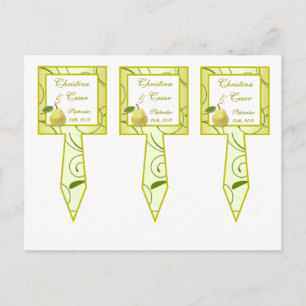 Postal 3 Tortas de copas de torta Lime Green Pear Swirls