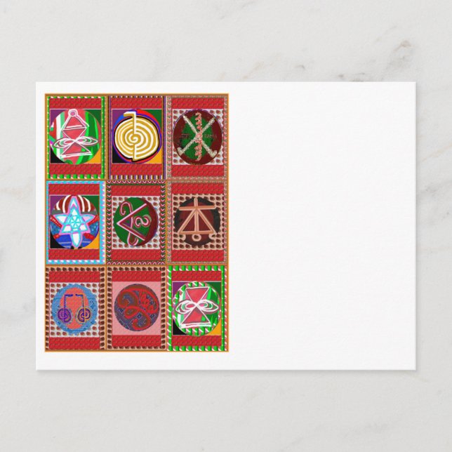 Postal 3 Venta Karuna Reiki Curación Símbolo de arte Rega (Anverso)
