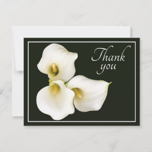 Postal 3 White Calla Lilies Black Backdrop Gracias