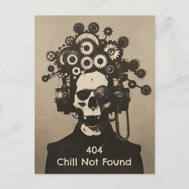 Postal 404 Chill Not Found Steampunk Mental Overload (Anverso)