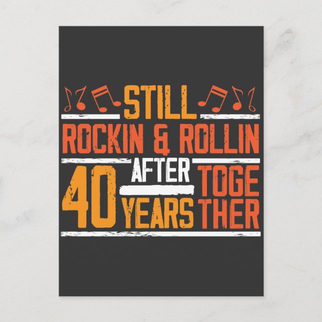 Postal 40.º aniversario de Boda estremecer a esposa (Anverso)