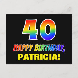 Postal 40.º cumpleaños: audaz, divertido, simple, arcoiri