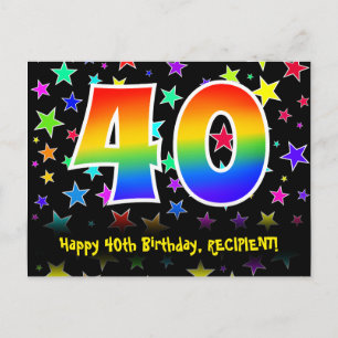 Postal 40.º cumpleaños: Patrón de las estrellas divertida