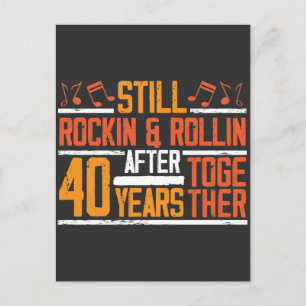 Postal 40 Aniversario de Boda Meciéndose Esposa Esposo
