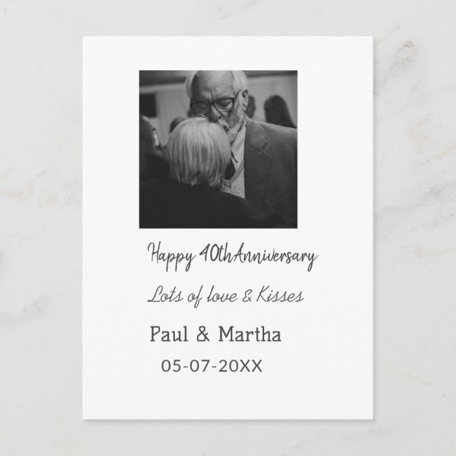 Postal 40 aniversario feliz moderno agregar nombre fecha  (Anverso)