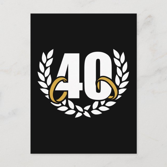 Postal 40 años 40 aniversario boda corona (Anverso)