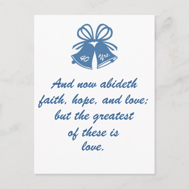 Postal 40 años, aniversario Boda (Anverso)