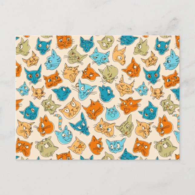 Postal 40 caras de gato y una cola (Anverso)