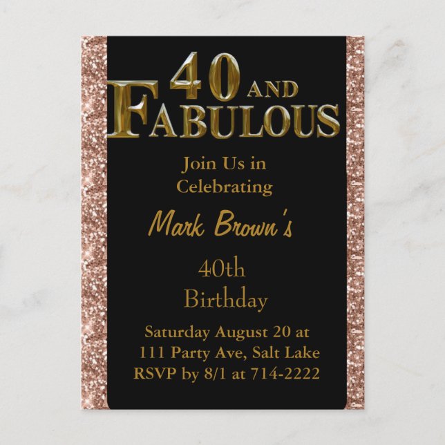 Postal 40 cumpleaños  (Anverso)