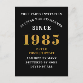 Postal 40 Cumpleaños 1985 Negro Oro