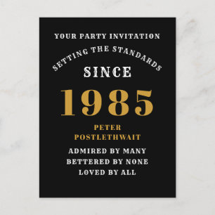 Postal 40 cumpleaños 1985 Oro Negro