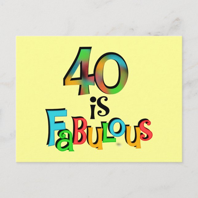 Postal 40 es fabulosas camisetas y regalos de cumpleaños (Anverso)