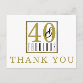 Postal 40 y fabulosa fiesta de cumpleaños gracias