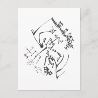 Postal 41 Arte Tribal Abstracto Blanco Negro Tatuaje