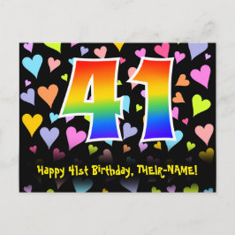 Postal 41 cumpleaños: Patrón de corazones divertidos, Arc
