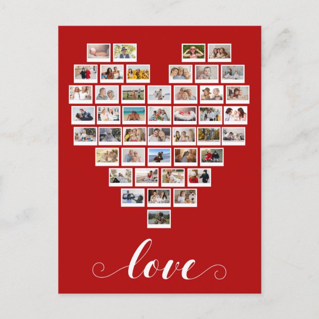 Postal 44 Collage de fotos Love Instant Camera Film Heart (Anverso)
