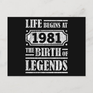 Postal 44 Cumpleaños de 1981 Nacimiento de una Leyenda 44