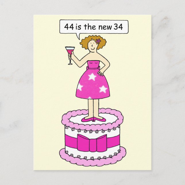 Postal 44. El humor de cumpleaños para sus 44 años es el  (Anverso)