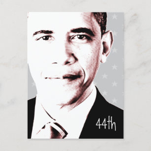 Postal 44 - Obama con estrellas - Postcard