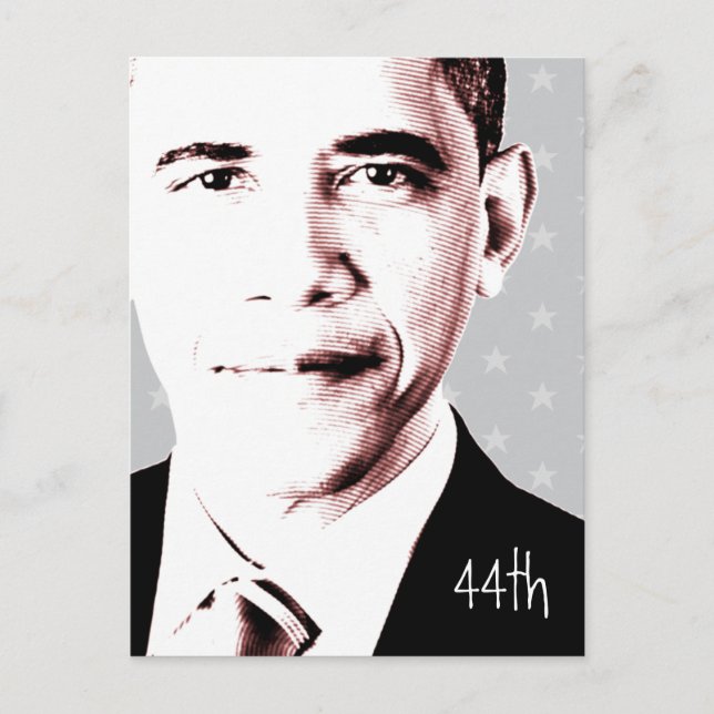 Postal 44 - Obama con estrellas - Postcard (Anverso)