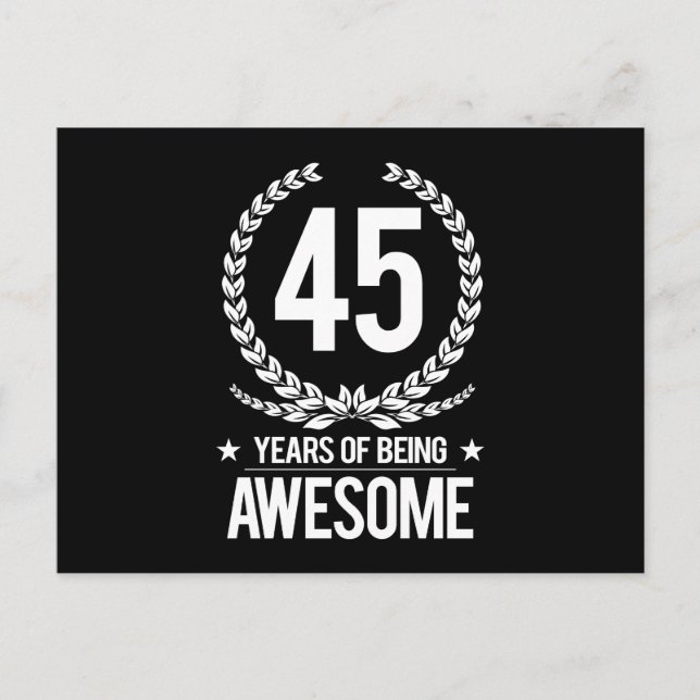 Postal 45º Cumpleaños (45 Años De Ser Increíble) (Anverso)