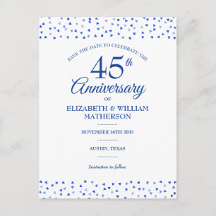 Postal 45º Cumpleaños 65º Aniversario de Bodas Love Heart