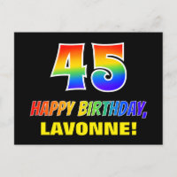 45º cumpleaños: audaz, divertido, simple, arcoiris