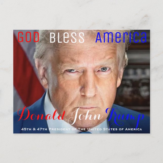 Postal 45º y 47º Presidente de EE. UU. Donald Trump (Anverso)
