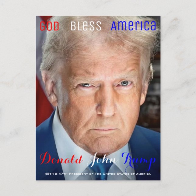 Postal 45º y 47º Presidente de EE. UU. Donald Trump (Anverso)