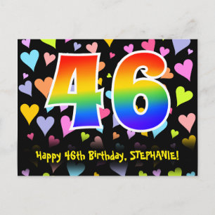 Postal 46 cumpleaños: Patrón de corazones divertidos, Arc