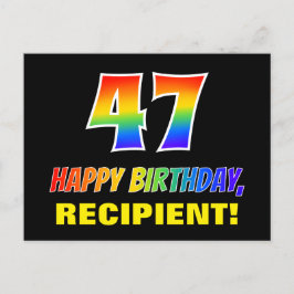 Postal 47º cumpleaños: audaz, divertido, simple, arcoiris