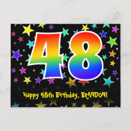 Postal 48 Cumpleaños: Patrón de Estrellas Divertidas, Arc