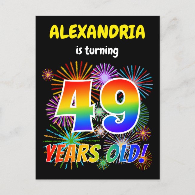 Postal 49 Aniversario - Fuegos artificiales divertidos, a (Anverso)