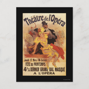 Postal 4.ª pelota enmascarada en el Teatro de la Ópera