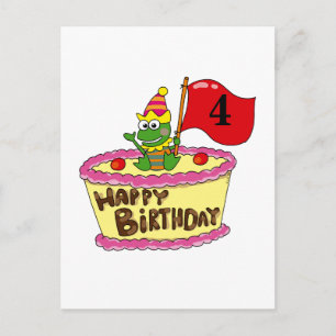 Postal 4.º feliz cumpleaños
