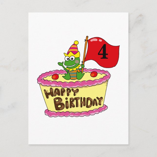 Postal 4.º feliz cumpleaños (Anverso)