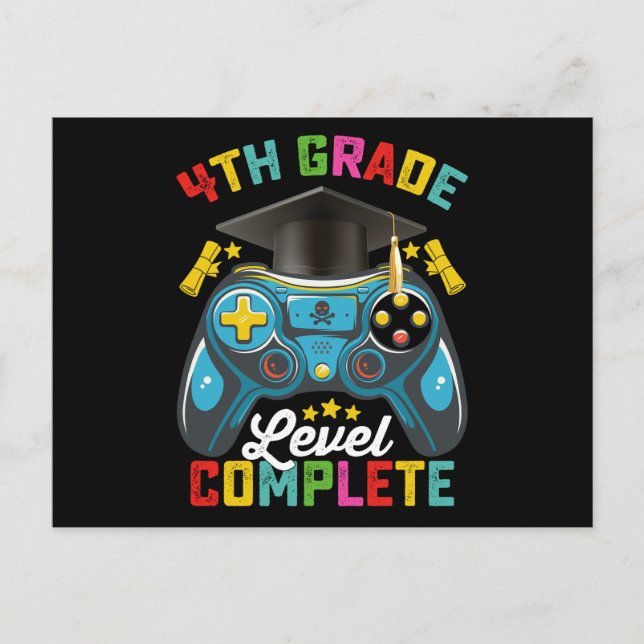 Postal 4.º jugador de graduación completa de nivel (Anverso)