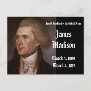 Postal 4.º Presidente De Los Estados Unidos James Madison