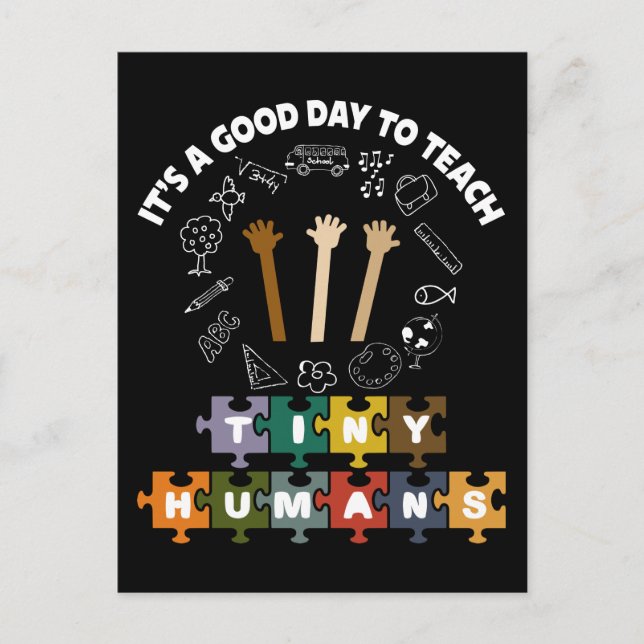 Postal 4/4, es un buen día para enseñar a pequeños humano (Anverso)
