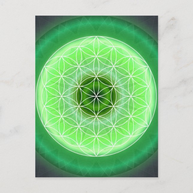 Postal 4 Chakra verde corazón creado por Tutti (Anverso)