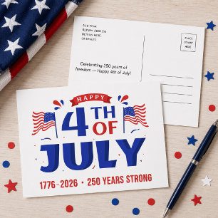 Postal 4 de Julio 250 Años de Libertad 1776 2026