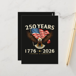 Postal 4 de julio águila patriótica de EE. UU. América