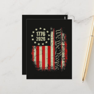 Postal 4 de julio América bandera estadounidense patrióti